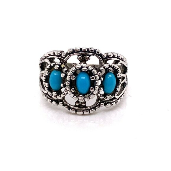 Designer SETA Silver & Turquoise Size 8 Ring! 125 - Picture 4 of 5